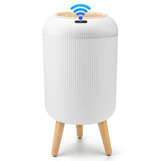 Pukomc Smart Sensor Trash Can, with lid, waterproof and touchless design.