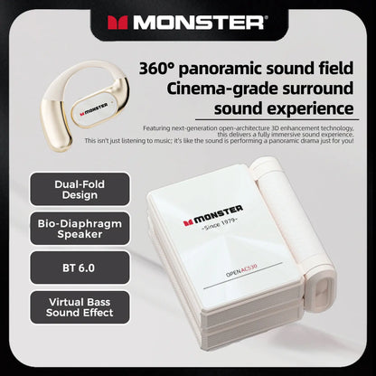 Wireless Earbuds Bluetooth 6.0, 165H Long Playtime, Foldable Design, Waterproof Headphones