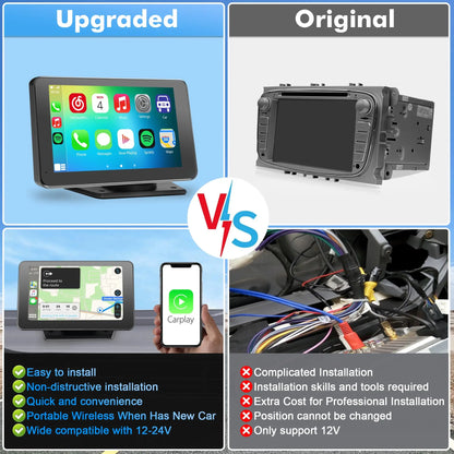 Wireless Car Screen with Touch Display for Android & iPhone