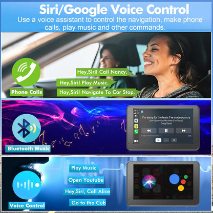 Wireless Car Screen with Touch Display for Android & iPhone