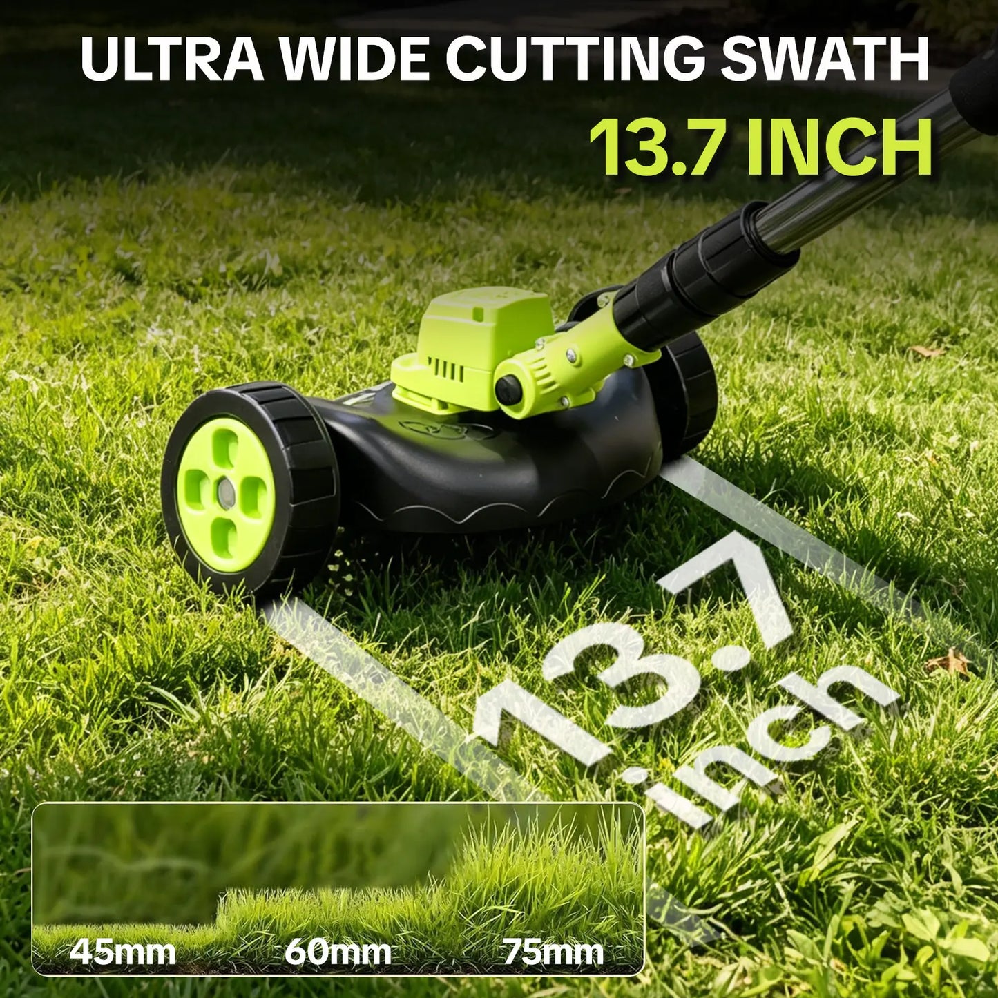 20V Cordless Weed Trimmer with 3 Cutting Accessories & Dual Batteries
