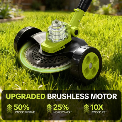 20V Cordless Weed Trimmer with 3 Cutting Accessories & Dual Batteries