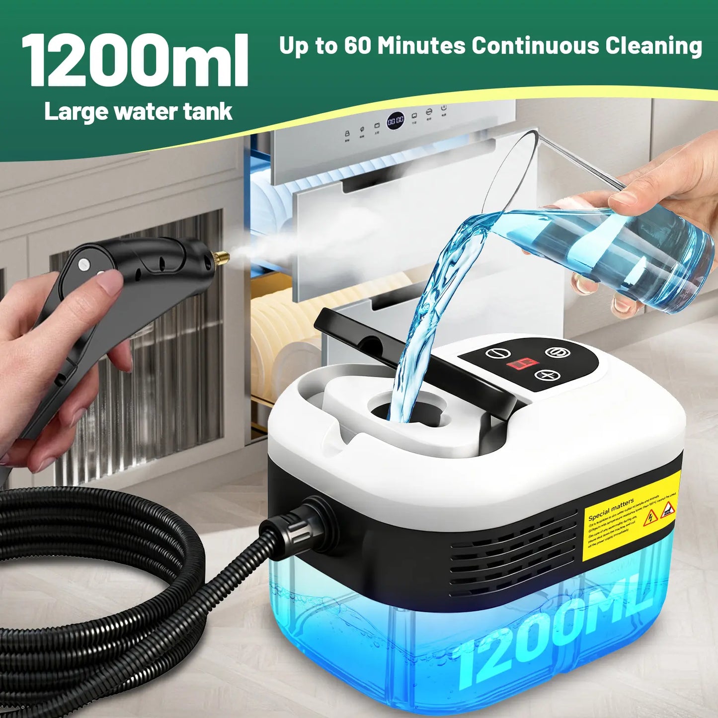 Handheld Steam Cleaner with 10 Accessories, Adjustable Steam & Fast Heat Up