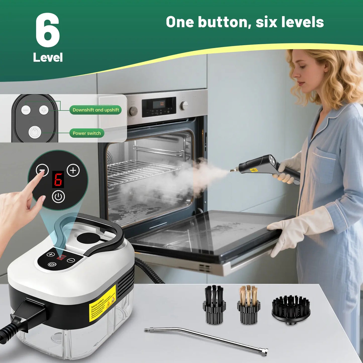 Handheld Steam Cleaner with 10 Accessories, Adjustable Steam & Fast Heat Up