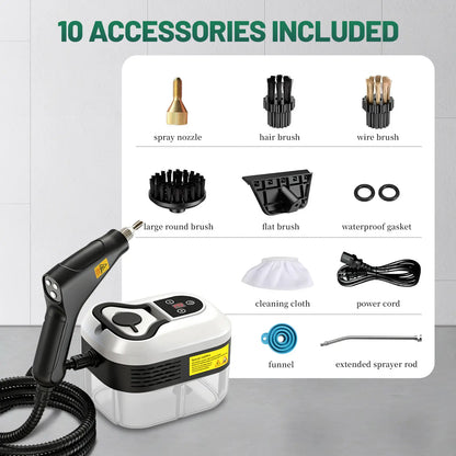 Handheld Steam Cleaner with 10 Accessories, Adjustable Steam & Fast Heat Up