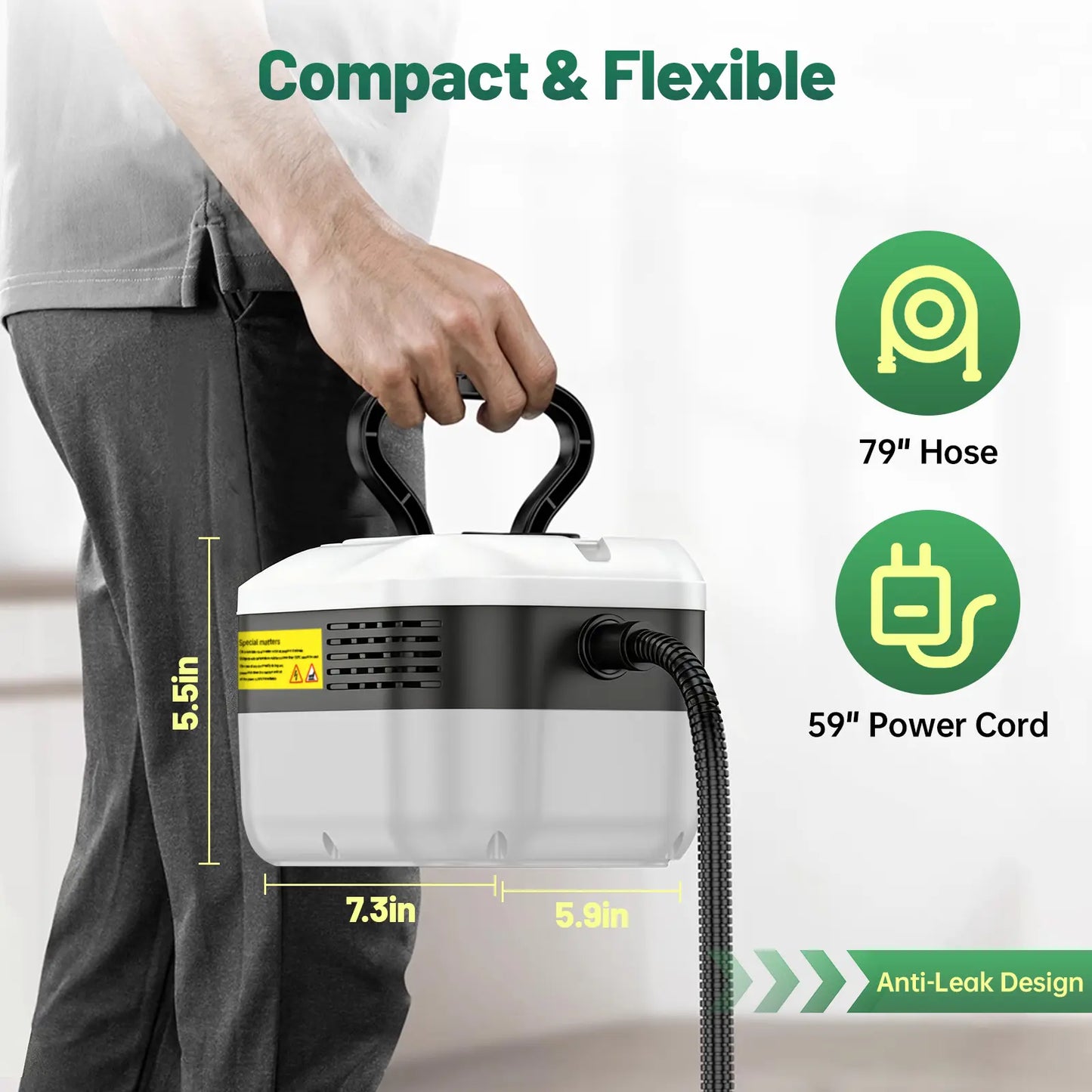 Handheld Steam Cleaner with 10 Accessories, Adjustable Steam & Fast Heat Up